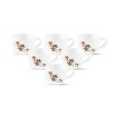 La Opala, Melody Collection, Opal Glass Cup Set Princess 6 pcs, Coral Charm, White...