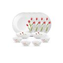 La Opala Novo Collection Opal Glass Crockery | for Family of 4 | Dinner Set 10 pcs Radiant Curves ...
