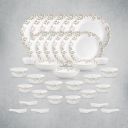 La Opala Opal Glass Crockery | for Family of 6 | Dinner Set 35 pcs |Extra Light & White...