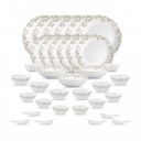 La Opala Opal Glass Crockery | for Family of 6 | Dinner Set 35 pcs Spring Meadows...