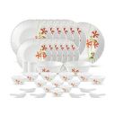 La Opala opalware Dinner Set - 35 Pieces, White/Red/Green, Standard (LAOP/DSET/B29)...