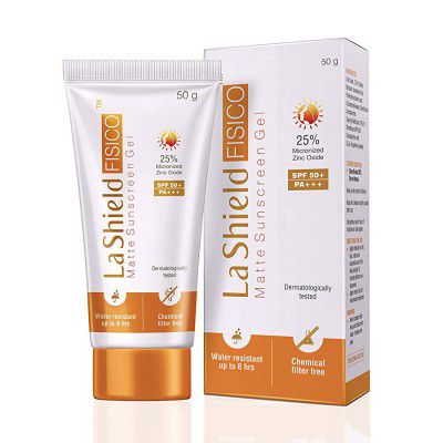 La Shield Fisico SPF 50+ & PA+++ Mineral Based Sunscreen Gel | Lightweight | Transparent | Water Resistant, 50 Grams