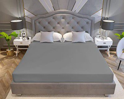 La Verne Water Proof Terry Cotton Mattress Protector 60"X78" (Queen, Grey)