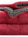 LA VERNE Maroon & Grey Heavy Winter 500 GSM Double Bed Blanket...
