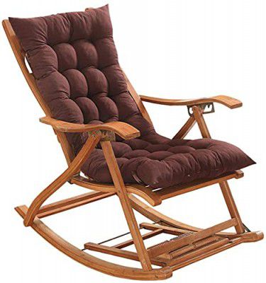 LAARUMI Multifunctional Microfiber Rocking Chair Cushion for Indoor/Outdoor - Standard Big/Large Size - 48x18 Inch Brown