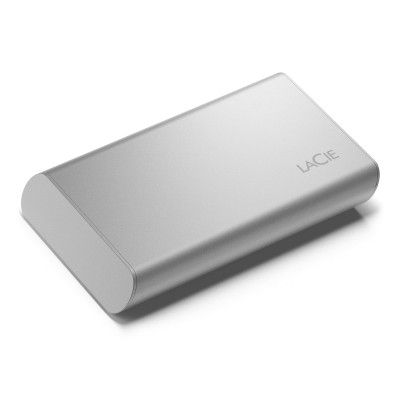 LaCie Portable SSD 1 TB External Solid State Drive - Moon Silver, USB-C, USB 3.2 Gen 2, for Mac PC and iPad, with 3 Year Data Recovery Services and Adobe All Apps Plan (STKS1000400)