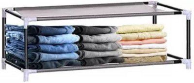 Lacossi 1 Door 6 Shelf Fabric PP PVC Collapsible Wardrobe (Finish Color - blue, DIY(Do-It-Yourself))