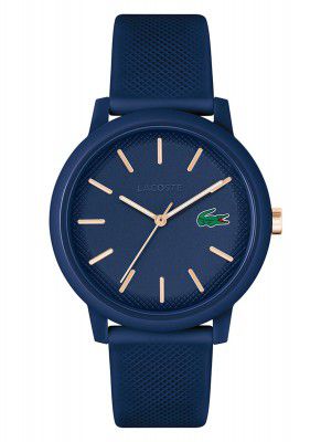 Lacoste Lacoste.12.12 Qtz Basic Blue Round Dial Men's Watch|Blue Silicone Material|Multi Color Band - 2011234
