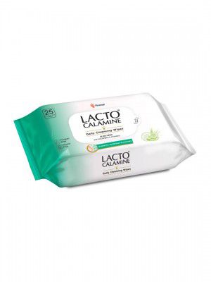 Lacto Calamine Aloe Vera Daily Cleansing Wipes with Cucumber & Vitamin E - 25 Wipes