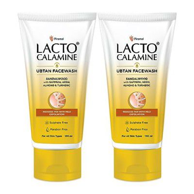 Lacto Calamine Ubtan Face Wash for Glowing Skin | 100 ml Pack of 2