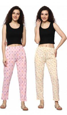 LADYWILLINGTON Womens Track Pant Lower Fully Stretchable Free Size Cotton Printed Payjama