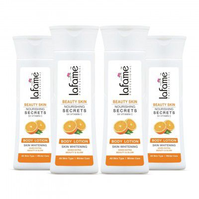 Lafame Vitamin C + E Super Bright Body Lotion for Deep Nourishing & Visibly Glowing Skin 