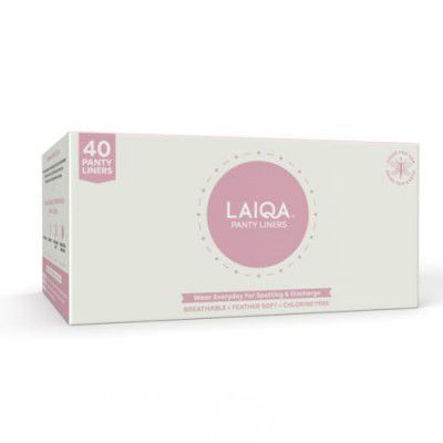 LAIQA Rash-Free Pantyliner For Women's Daily Use| 40 PantyLiners |Made With Natural Fibers & Premium Raw Materials|Softest Pantyliners For Your Intimate Hygiene|Pantyliner for Women