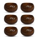 Lakdi Baaz | Natural Wooden Bowl Chutney Dip Snack Serving Bowl | Neem Wood | No Color Used 6 PC B2 Teak...