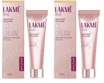 LAKMÉ 9 To 5 Complexion Care Face Cc Cream, Light, Natural Honey, Spf 30, Conceals Dark Spots & Blemishes, All Skin Type - 30 G (Pack of 2)