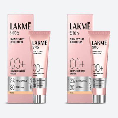 Lakmé 9 to 5 Complexion Care Face Cream Foundation - Pack of 2 (Beige, 60 g)