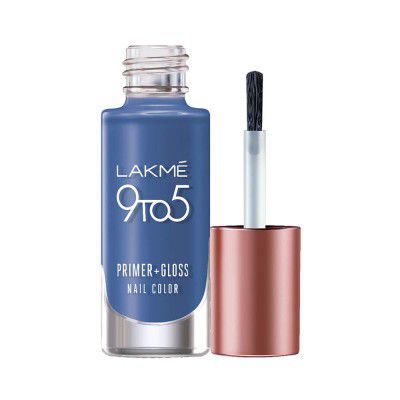 Lakmé 9 to 5 Primer + Gloss Nail Colour, Indigo Ink, 6 ml
