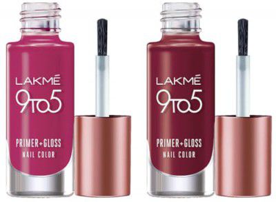Lakmé 9 To 5 Primer + Glossy Finish Nail Colour & Lakmé 9 To 5 Primer + Glossy Finish Nail Colour Combo