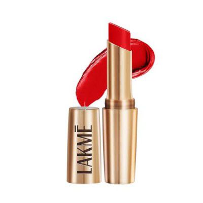LAKMÉ 9To5 Powerplay Priming Matte Lipstick, Lasts 16Hrs, Red Twist, 3.6G