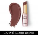 Lakmé 9TO5 Primer + Matte Lip Color Brown Walnut  (Brown Walnut, 3.6 g)...
