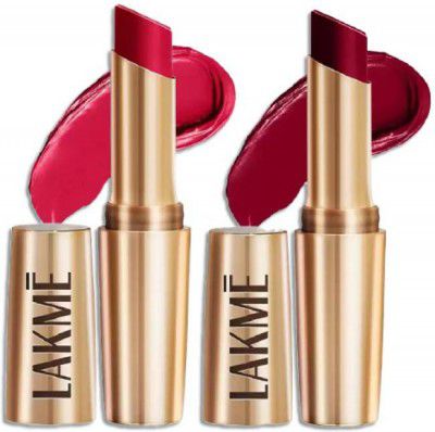 Lakmé 9TO5 Primer + Matte Lip Color (Burgundy Passion + Iconic Red, 7.2 g)