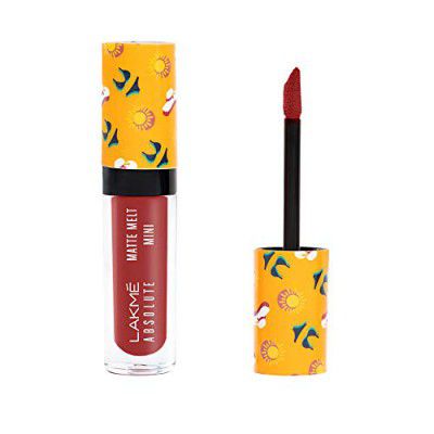Lakmé Absolute Matte Melt Mini Liquid Lip Colour, Red Boots, Velvet Matte Liquid Lipstick, Transfer Proof, Long Lasting, Lightweight, 2.4 ml