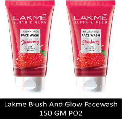 Lakmé Blush & Glow Hydrating Strawberry Facewash,with Vitamin C Serum,150gm Face Wash (150 g)