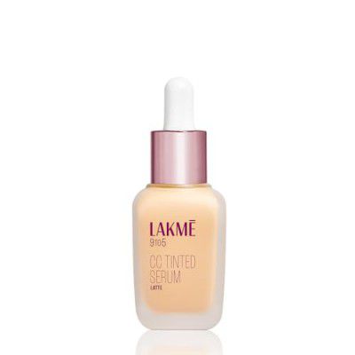 LAKMÉ CC Tinted Dewy Medium Serum with 2% Hyaluronic Acid||Tinted Moisturizer to Brighten Skin| Latte - 30ml, All