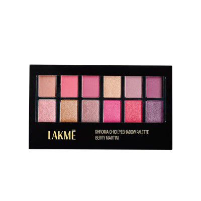 Lakmé Glitterati Chroma Chic Eye Shadow Palette, Highly Pigmented, Shimmery, Lightweight, Smokin Glam|| 12 g