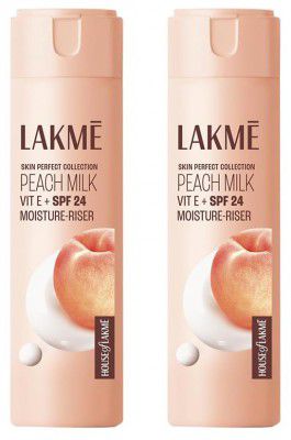 LAKMÉ Peach Milk Moisturizer Spf 24 Pa++, 200 Ml Lotion (Pack Of 2)