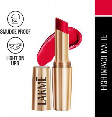 Lakmé Primer + Matte Lipstick, Lightweight, Lasts For 16Hrs (Red Coat, 3.6 g)