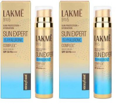 LAKMÉ Sun Expert 1% Hyaluronic water-light Sunscreen gel SPF 50 Pa++++ Best for Oily Skin - 56G