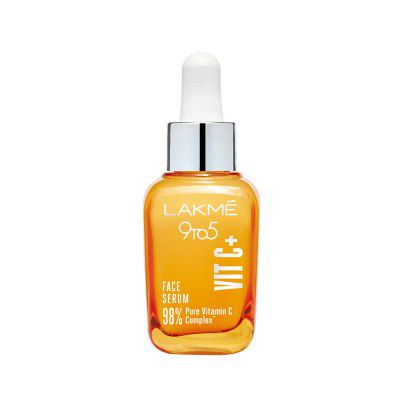 LAKME 9 To 5 Vitamin C+ Face Serum For Glowing Skin With 98% Pure Vitamin C Complex, 30ml Lightweight & Non Greasy Face Serum, Improves Skin Texture & Glow
