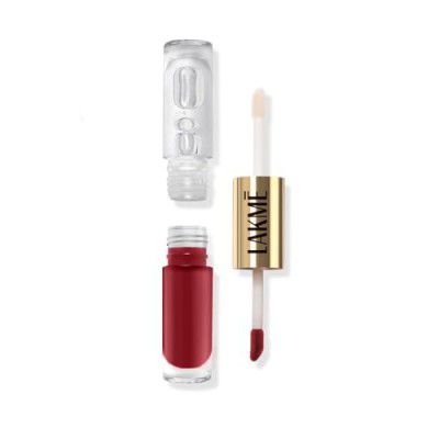 Lakme 9to5 Double Duty Matte to Glass Liquid Lip - Vintage Red 7.6ml
