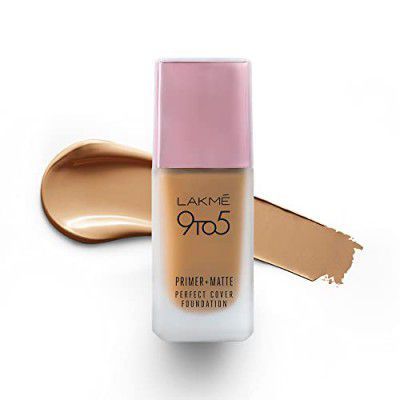 Lakme 9To5 Primer + Matte Perfect Cover Foundation, W320 Warm Caramel, 25 ml