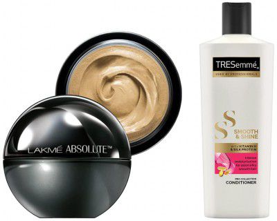 Lakme Absolute Skin Natural Mousse, Ivory Fair 01, 25g & TRESemme Smooth and Shine Conditioner, 190ml