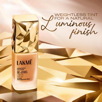 Lakme Be-Jewel Luminous Skin Tint | With Light-Reflecting Polymers |Up To 2X Luminous Glow |Cool Cocoa - 25ml