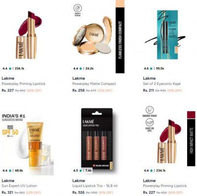 Myntra : Up to 67% OFF - Lakme Beauty Product