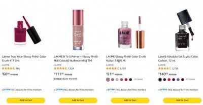Amazon : Lakme Buy 1 Get 1 Free Offer