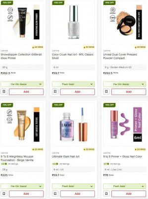 Bigbasket Loot : Upto 70% OFF - Lakme Cosmetics And Personal Care Products | Starts At Rs.70
