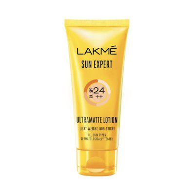 Lakme Sun Expert SPF 24 PA++ Ultra Matte Sunscreen Lotion 50 ml, Daily Light Sun Protect Cream for Face - Sun Block for All Skin Types, Men & Women