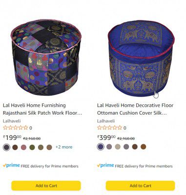Lal Haveli Ottoman Cover Buy One Get One Free