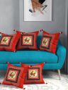 Lali prints Jaipuri Printed Cushion Covers Set of 5 100% Cotton Size 16x16 inches...