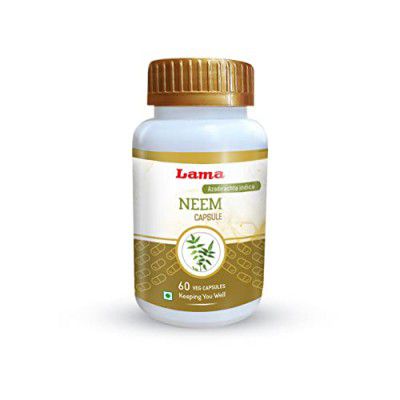 Lama Neem Capsule (Azadirachta indica)  Pure Natural Extracts (Each capsule 500 mg) - 60 Vegetarian Capsules