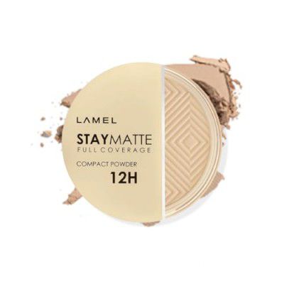 Lamel-Stay Matte Compact Powder ?401-Porcelain | Suitable for dry and dehydrated 