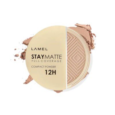 Lamel-Stay Matte Compact Powder ?404 Beige | Suitable for dry and dehydrated | Oily and combination skin | extremely light formula | 12 hour Longstay| cruelty free | 12gm