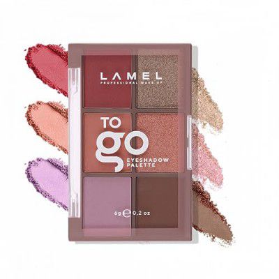 Lamel- To Go Eyeshadow Palette 404-Burgundy |Compact & travel-friendly |Combination of mattes and shimmers |Highly pigmented |Super blendable formula |6gm