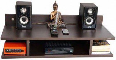 Lamour Art Tv Set Up box Remote stand Wooden Wall Shelf  (Number of Shelves - 2)