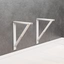 LAMPOC Folding Shelf Table Brackets 12 inches, Max Load 100kgs Folding Shelf Table Hinge Wall Mounted, Heavy Duty Powder Coated Steel Collapsible Shelf Bracket | Only Brackets with screws and screw pl...