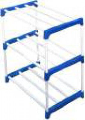 LAO Metal Collapsible Shoe Stand  (White, 3 Shelves, DIY(Do-It-Yourself))